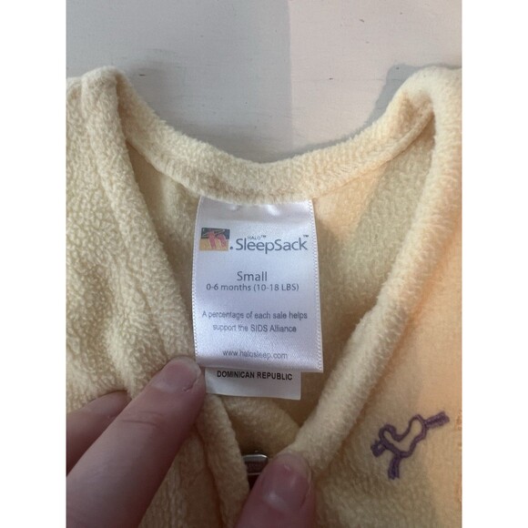 Halo Baby Fleece Sleep Sack Size Small 0-6 Months Yellow 10-18 Lbs - Picture 3 of 5